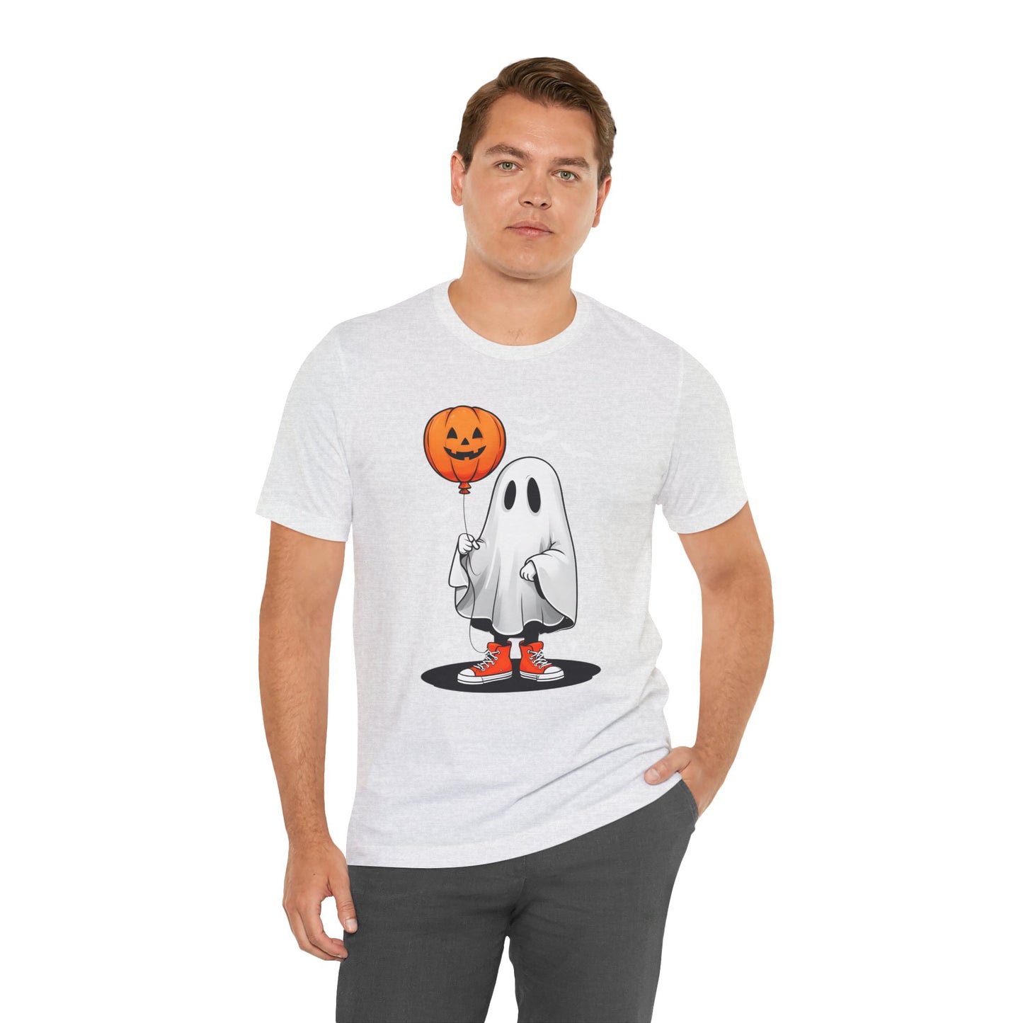 Ghost Tee with Orange Hightops and Pumpkin Balloon