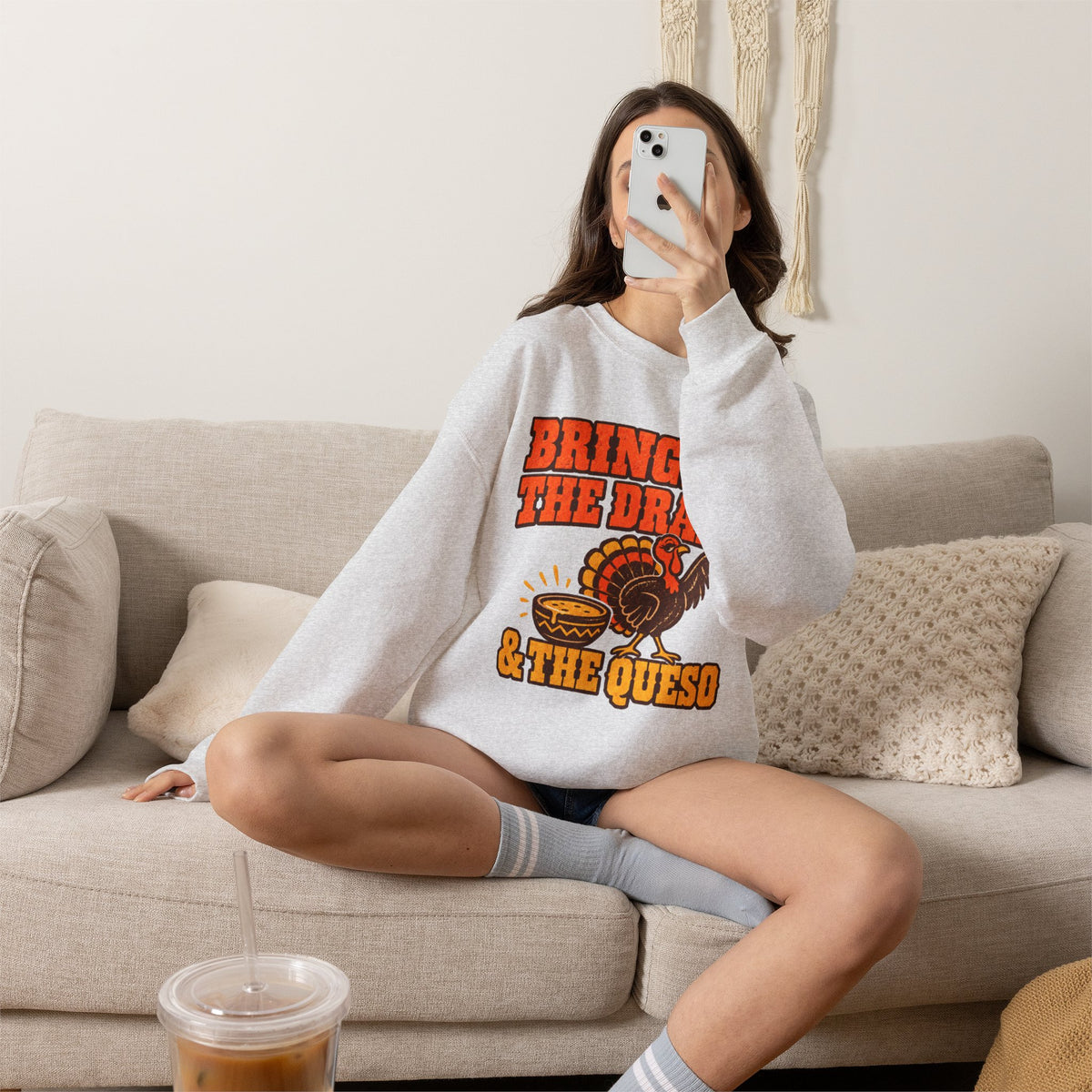 Bringing the Drama & the Queso Thanksgiving Sweatshirt