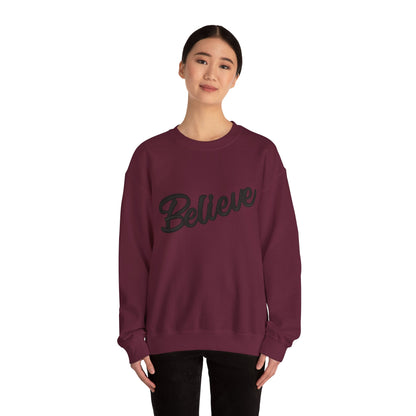 Believe Crewneck Sweatshirt — Inspirational Graphic CHRISTmas Pullover