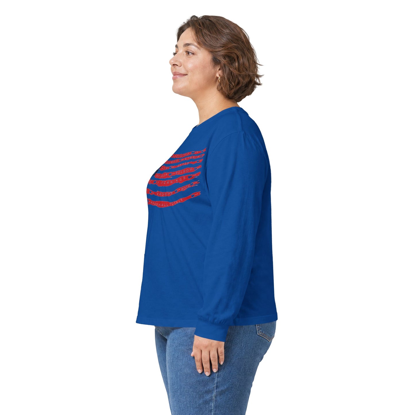Best Rock & Country Bands American Flag Long Sleeve T-SHIRT Guitars & Stars