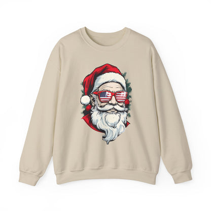 Christmas Santa Sweatshirt with USA Shades