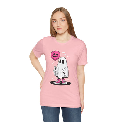 Ghost Tee with Pink Hightops and Pumpkin Balloon