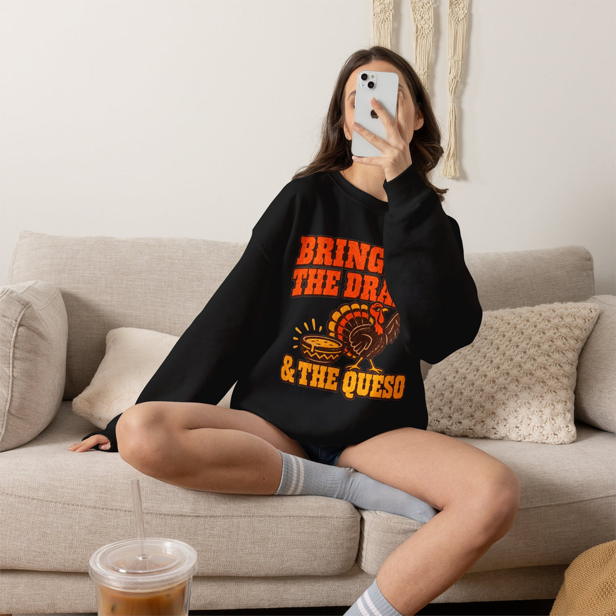Bringing the Drama & the Queso Thanksgiving Sweatshirt