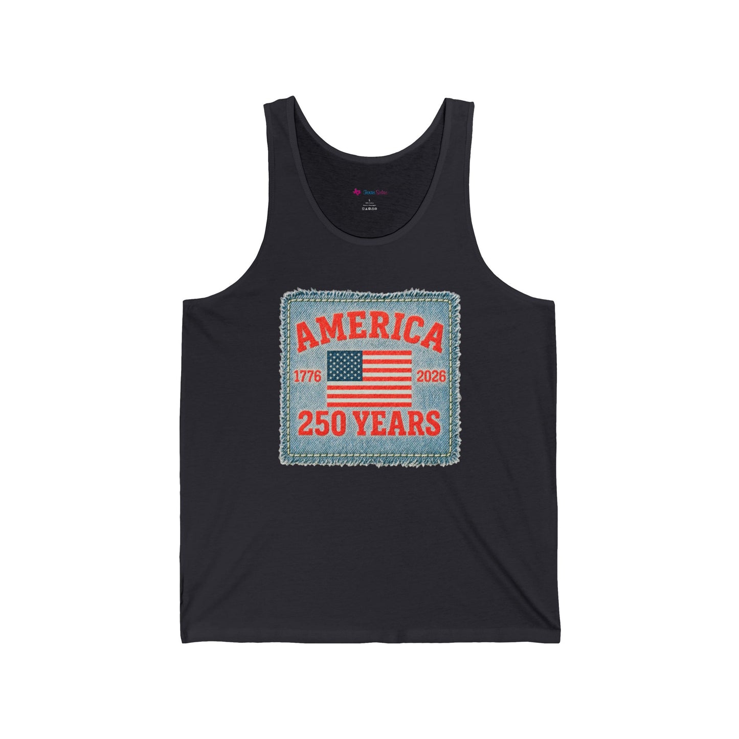 America 250 Years Flag Patch tank tops