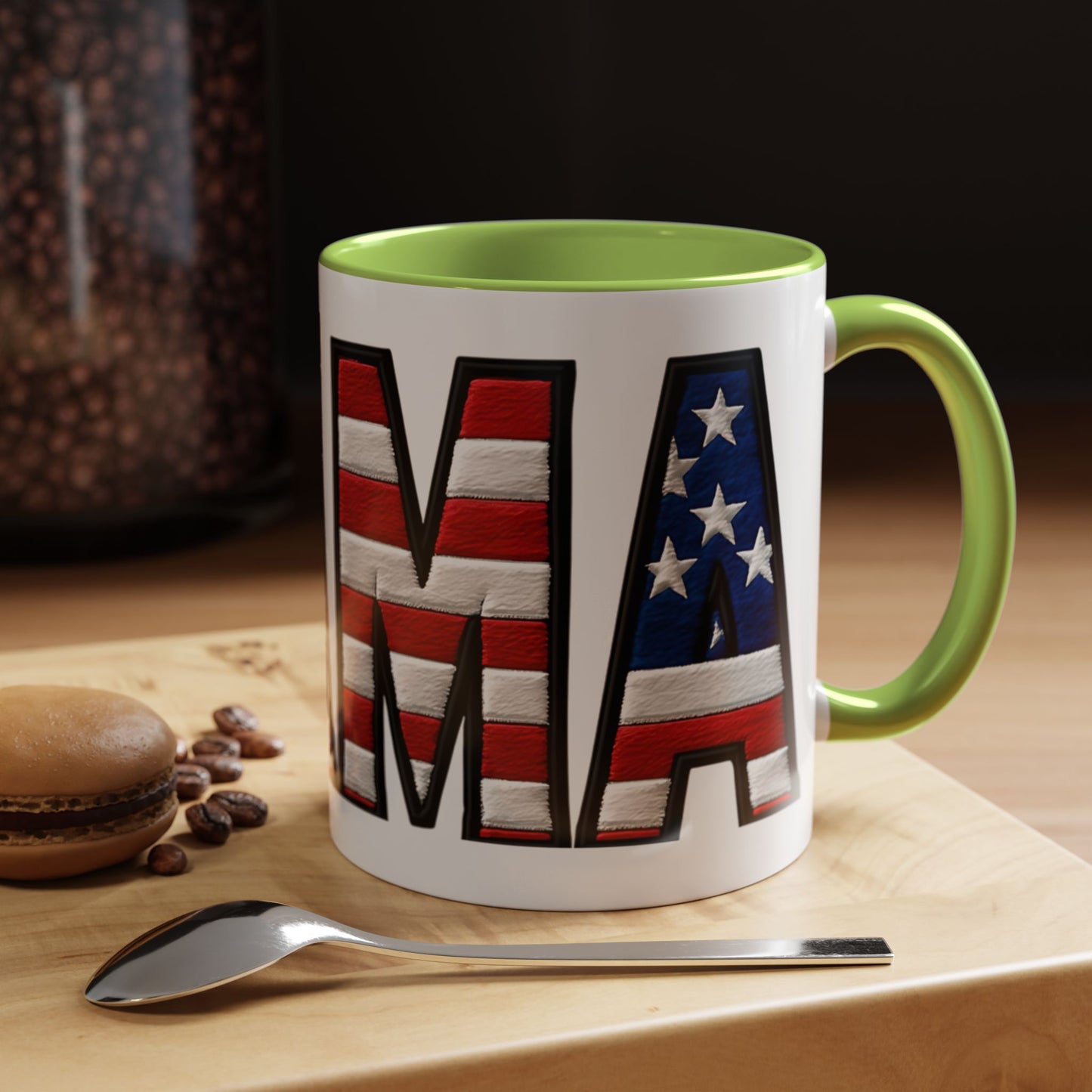 Patriotic AMERICA Flag MAMA Accent Coffee Mug 11 or 15oz