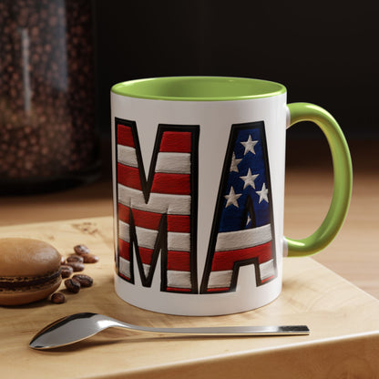 Patriotic AMERICA Flag MAMA Accent Coffee Mug 11 or 15oz
