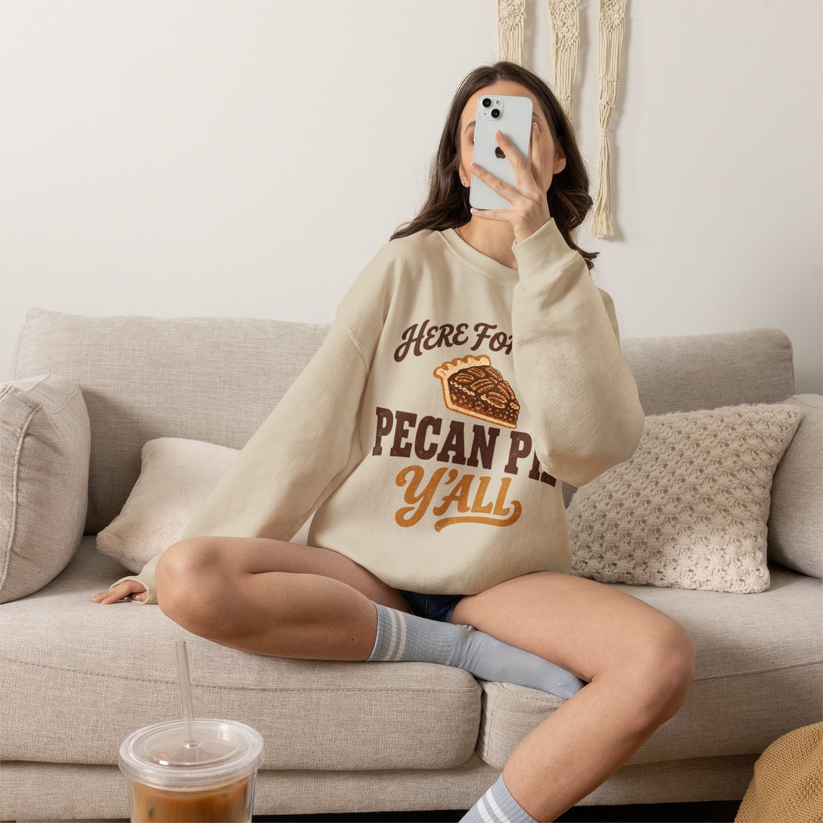 Here for the Pecan Pie Y'all Thanksgiving Sweatshirt