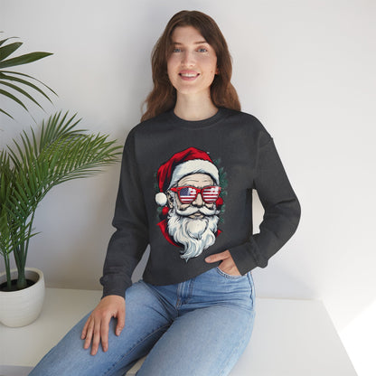 Christmas Santa Sweatshirt with USA Shades