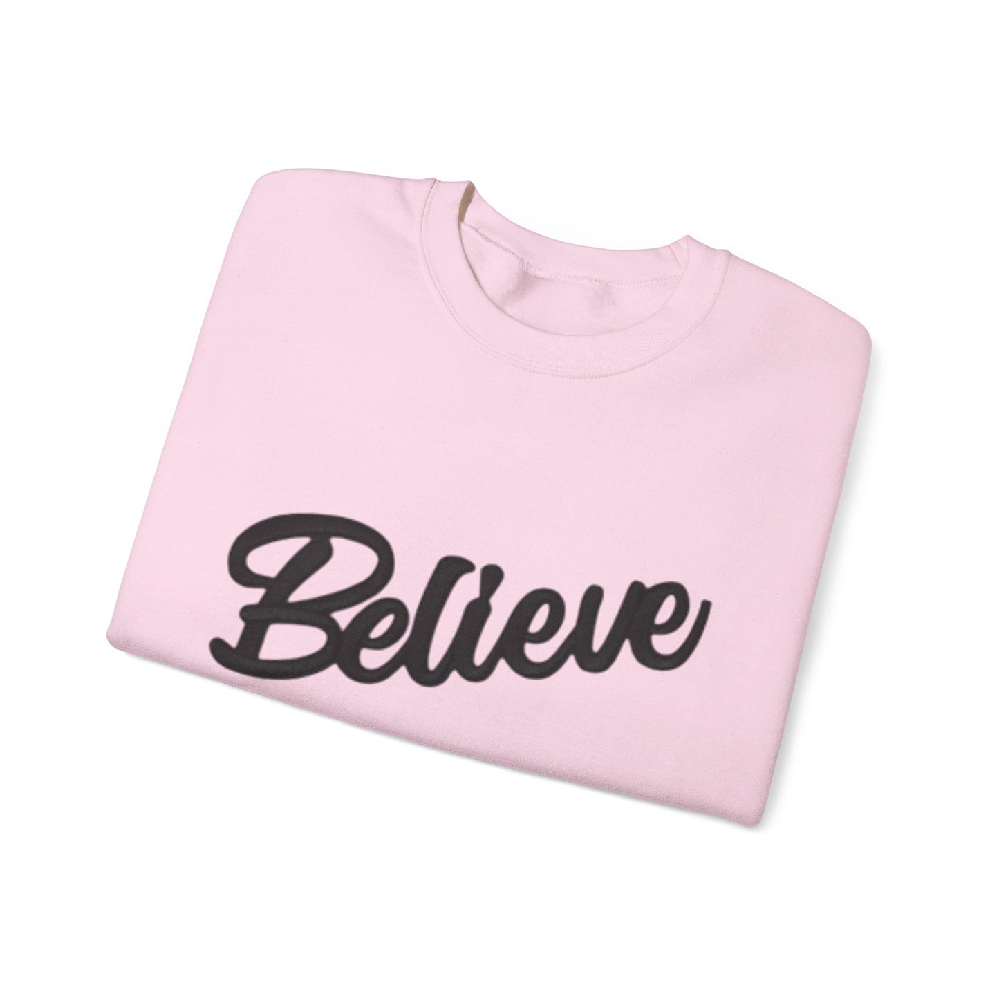 Believe Crewneck Sweatshirt — Inspirational Graphic CHRISTmas Pullover