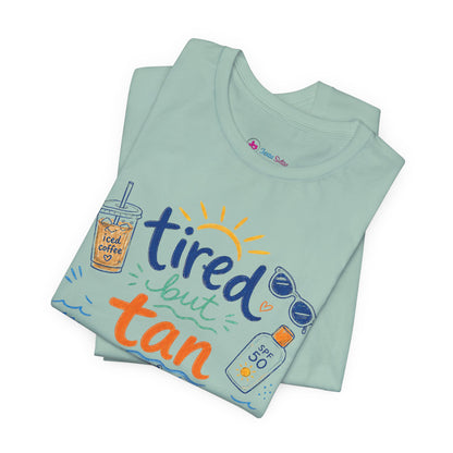 Tired but Tan Beach Graphic T-Shirt