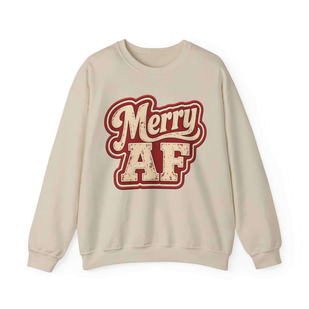 Merry AF Sweatshirt – Funny Retro Holiday Crewneck