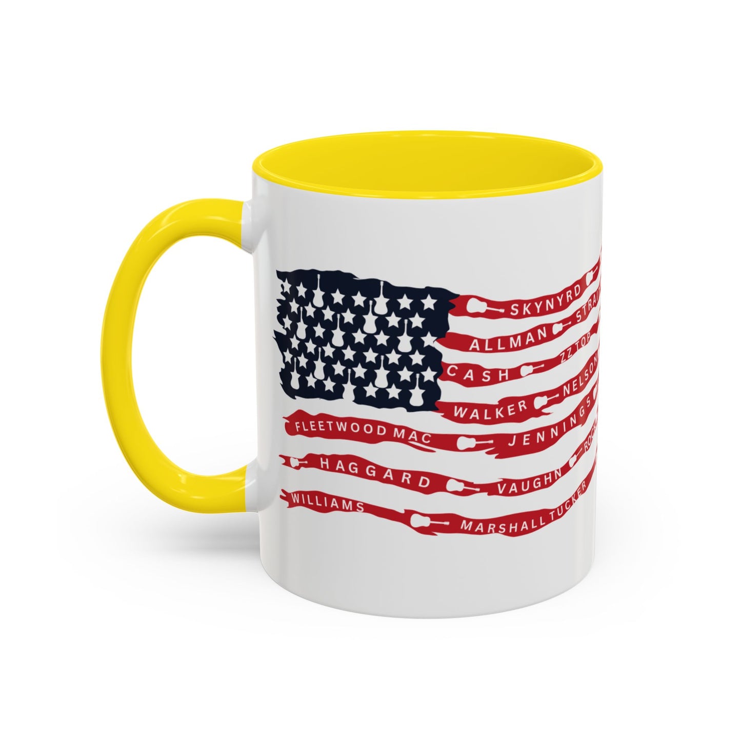 OG Southern Rock Bands & Country Greats USA Flag  Mug  11 or 15oz Coffee Cup