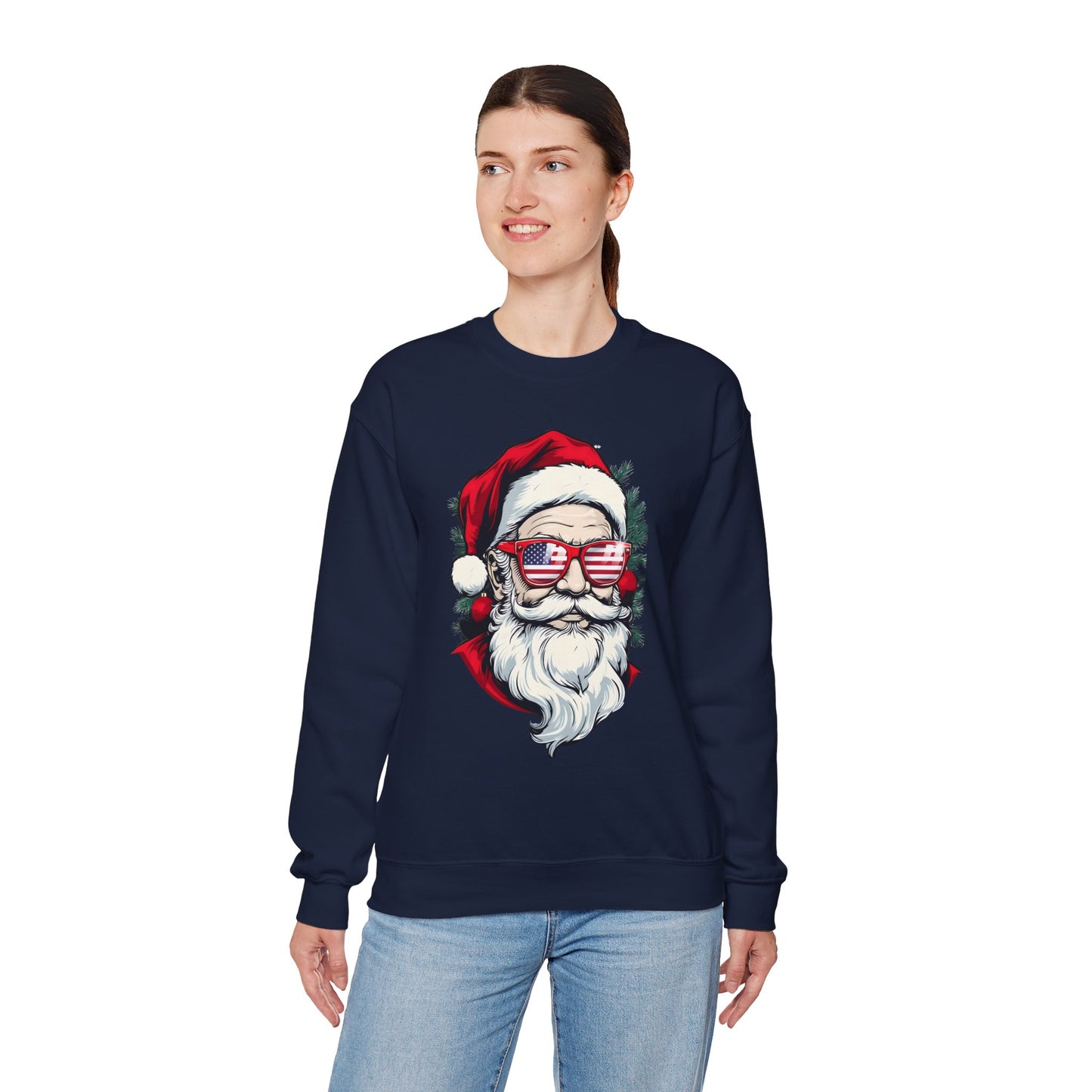 Christmas Santa Sweatshirt with USA Shades