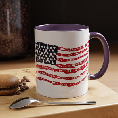 OG Southern Rock Bands & Country Greats USA Flag  Mug  11 or 15oz Coffee Cup