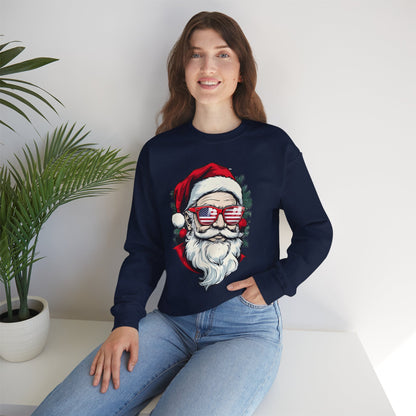 Christmas Santa Sweatshirt with USA Shades