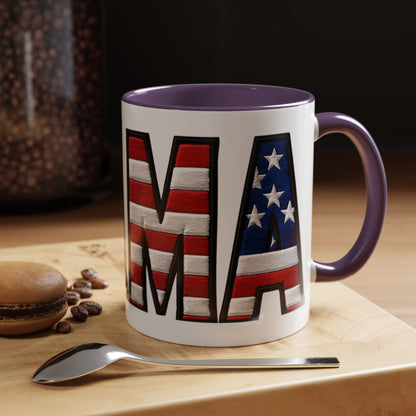 Patriotic AMERICA Flag MAMA Accent Coffee Mug 11 or 15oz