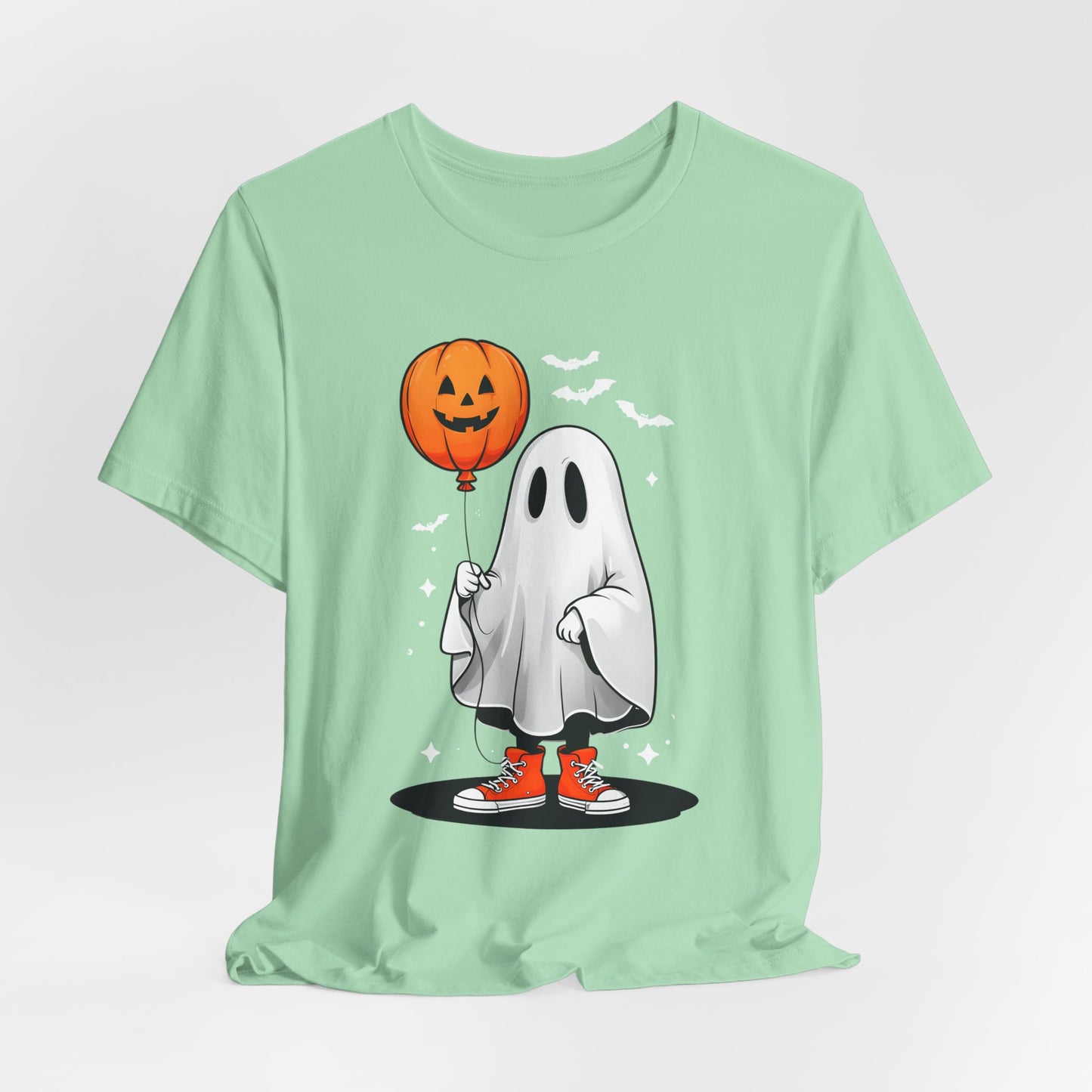 Ghost Tee with Orange Hightops and Pumpkin Balloon