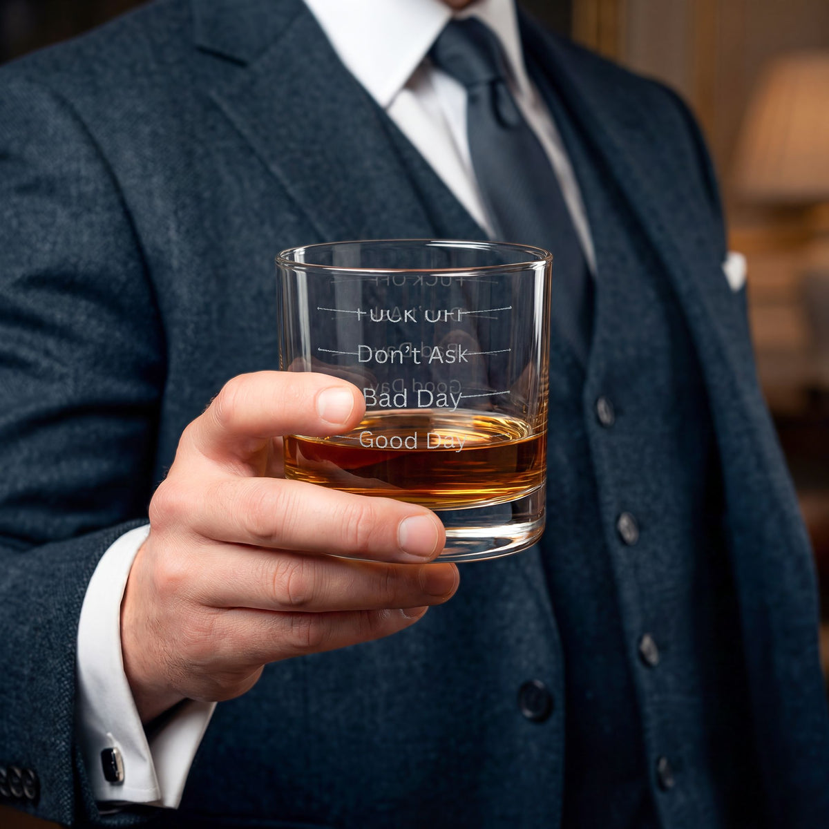 Engraved MOOD MARKER Whiskey Glass 10.5oz — Cocktail Lovers