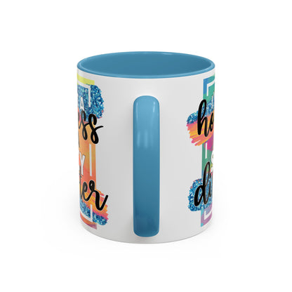 Spicy Disaster Accent Coffee Mug – Colorful Funny “I’m Not a Hot Mess, I’m a Spicy Disaster” Gift