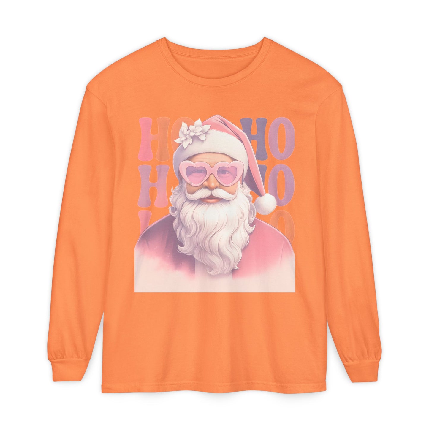 Christmas Santa HO HO HO Long Sleeve T-Shirt - Lots of Color Choices