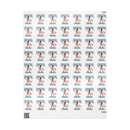 Coastal Cowgirl Patterned Gift Wrapping Paper Beach Girl Surfer Cowgirl