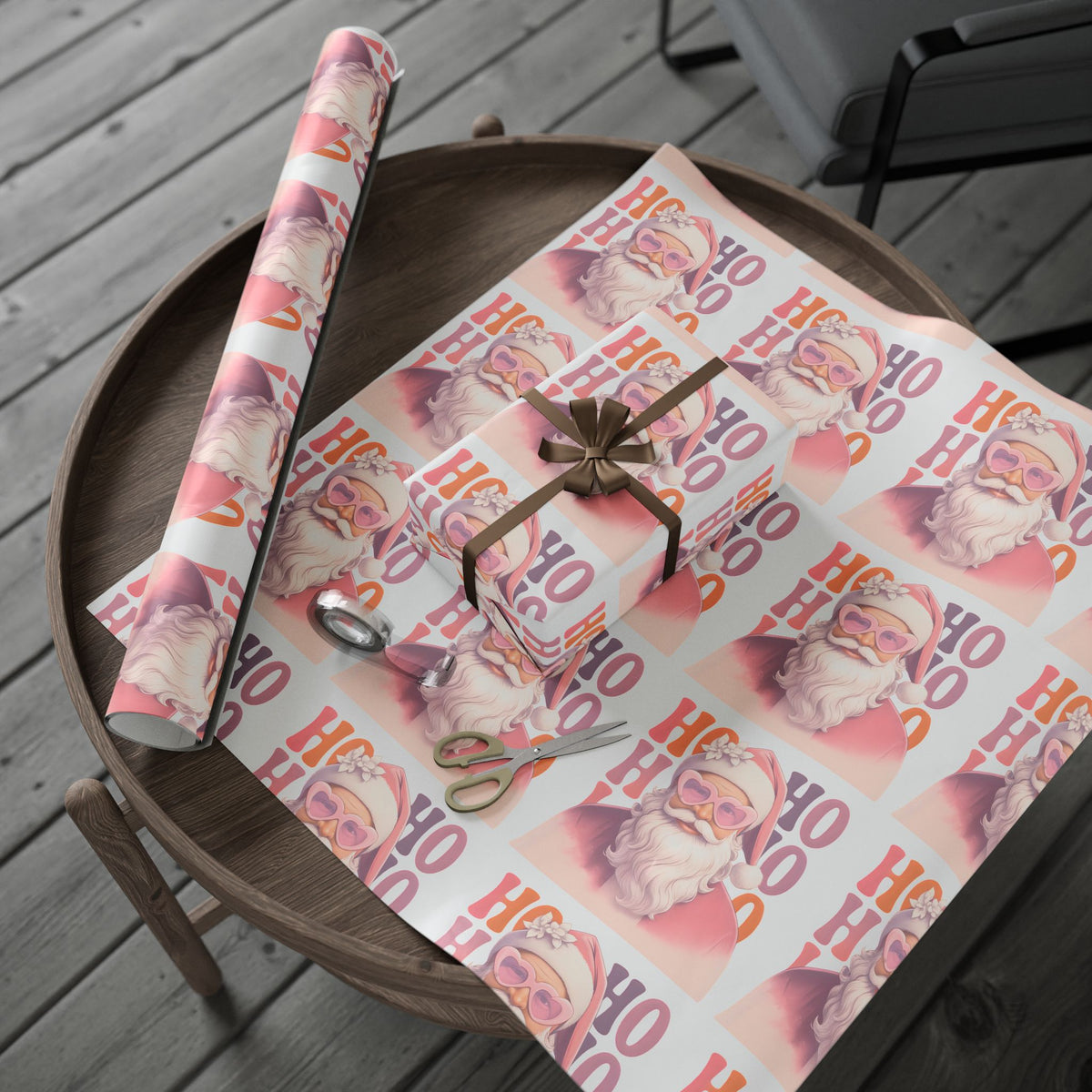 Vintage Santa 'Ho Ho Ho' Christmas Wrapping Paper