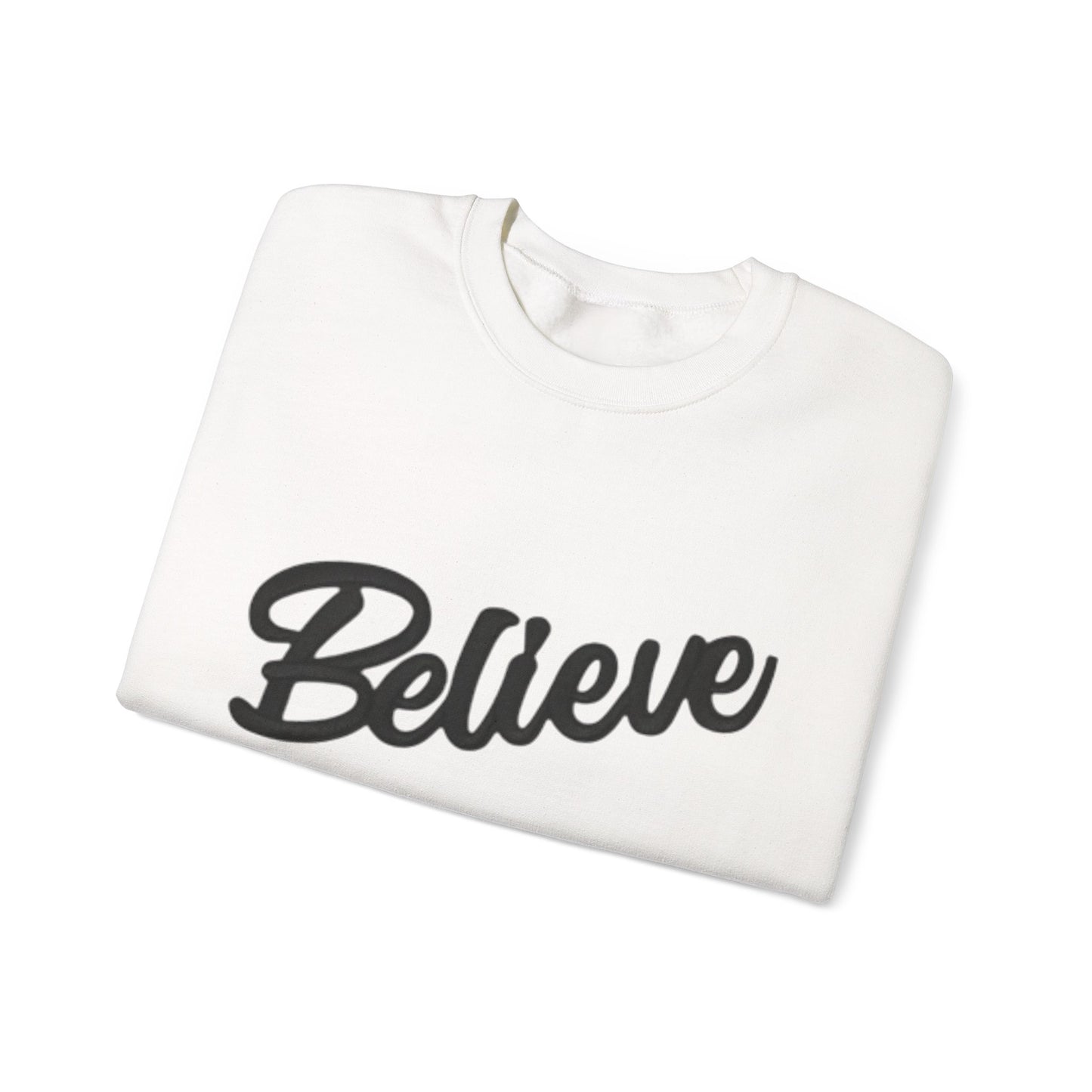 Believe Crewneck Sweatshirt — Inspirational Graphic CHRISTmas Pullover