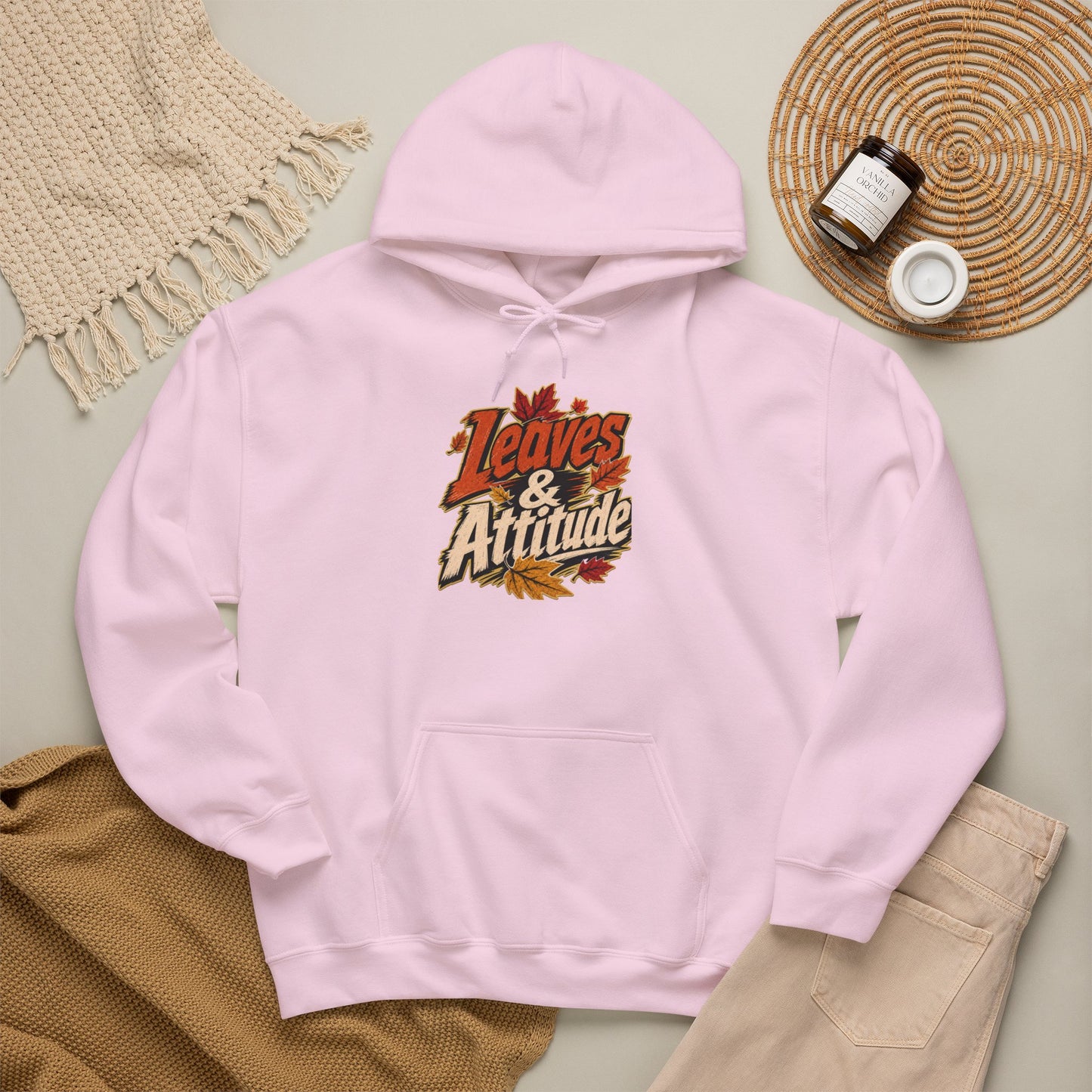 Leaves & Attitude Hoodie — Fall Graphic Pullover