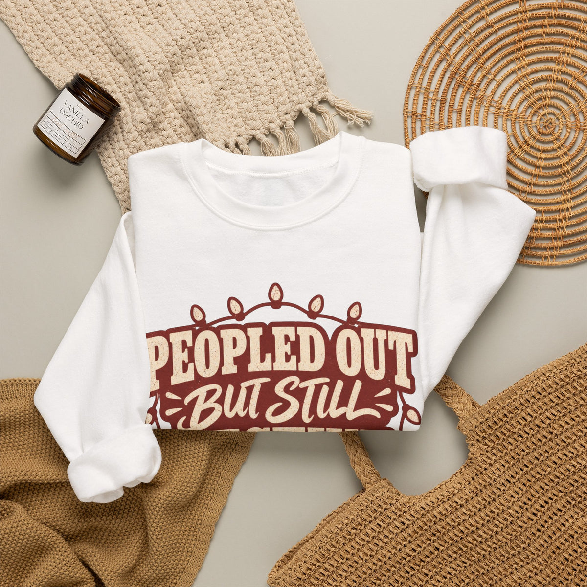 Peopled Out But Still Festive Y'all Christmas Sweatshirt
