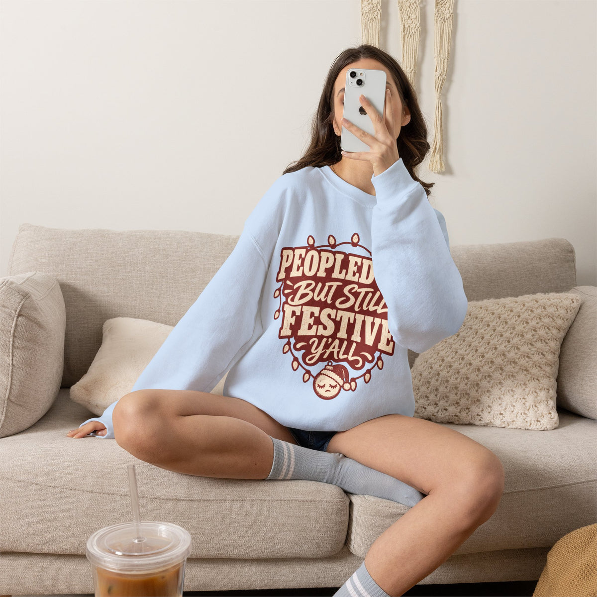 Peopled Out But Still Festive Y'all Christmas Sweatshirt