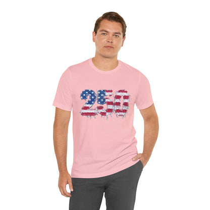 4th of July Frayed Patch Graphic Tee — Patriotic Independence Day T-Shirt