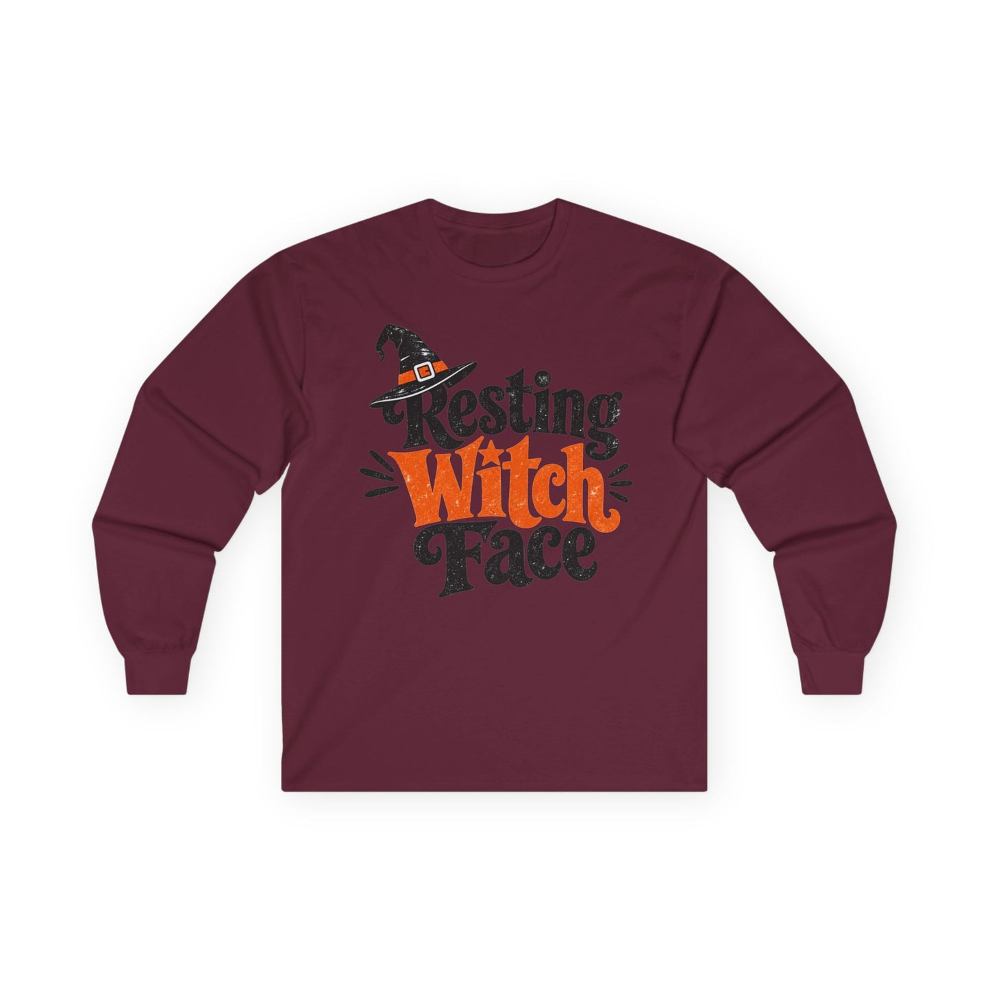 Resting Witch Face Long Sleeve T-Shirt — Funny Halloween Witch Shirt