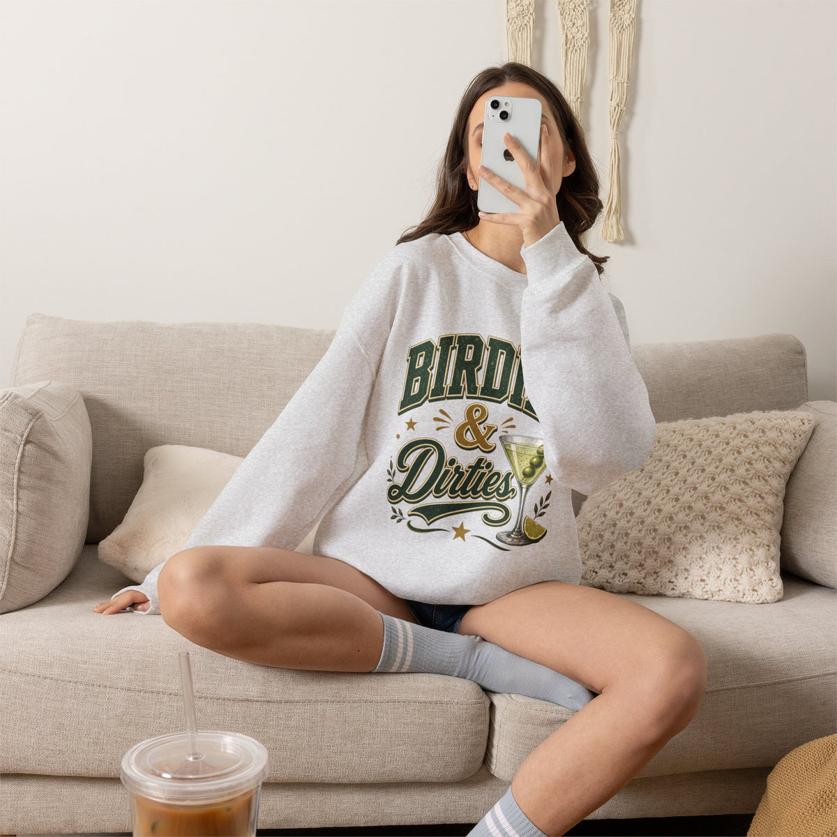 Golf Birdies & Dirties Crewneck Sweatshirt Golfing & Martini's