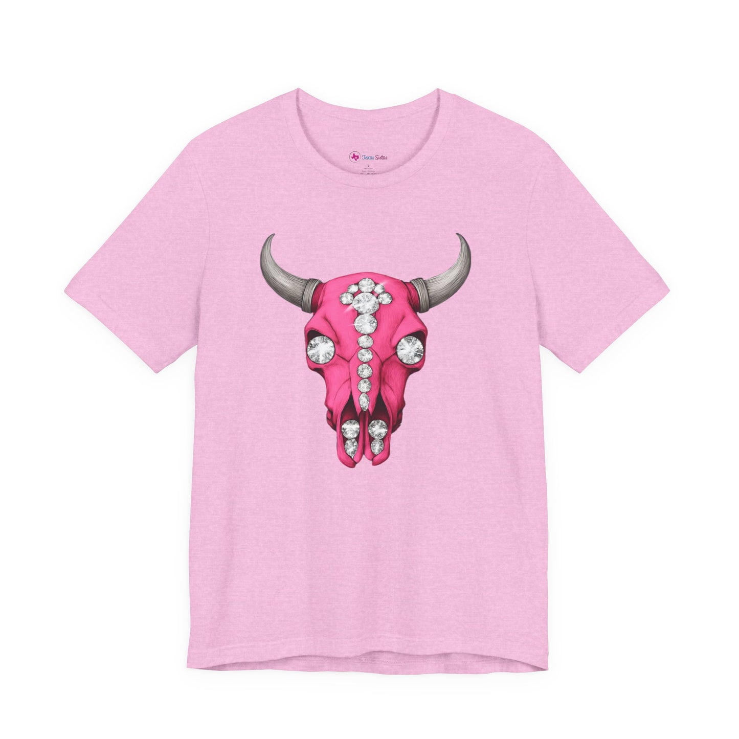 Pink Jeweled Bull Skull Tee – Western Cowgirl Graphic T-Shirt