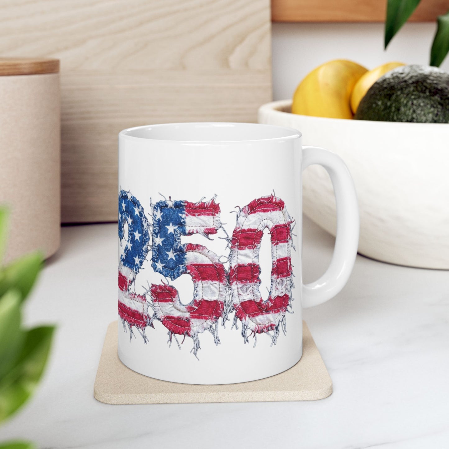 USA 2024 Flag Distressed Ceramic Mug — Patriotic Election Coffee Cup (11oz/15oz)