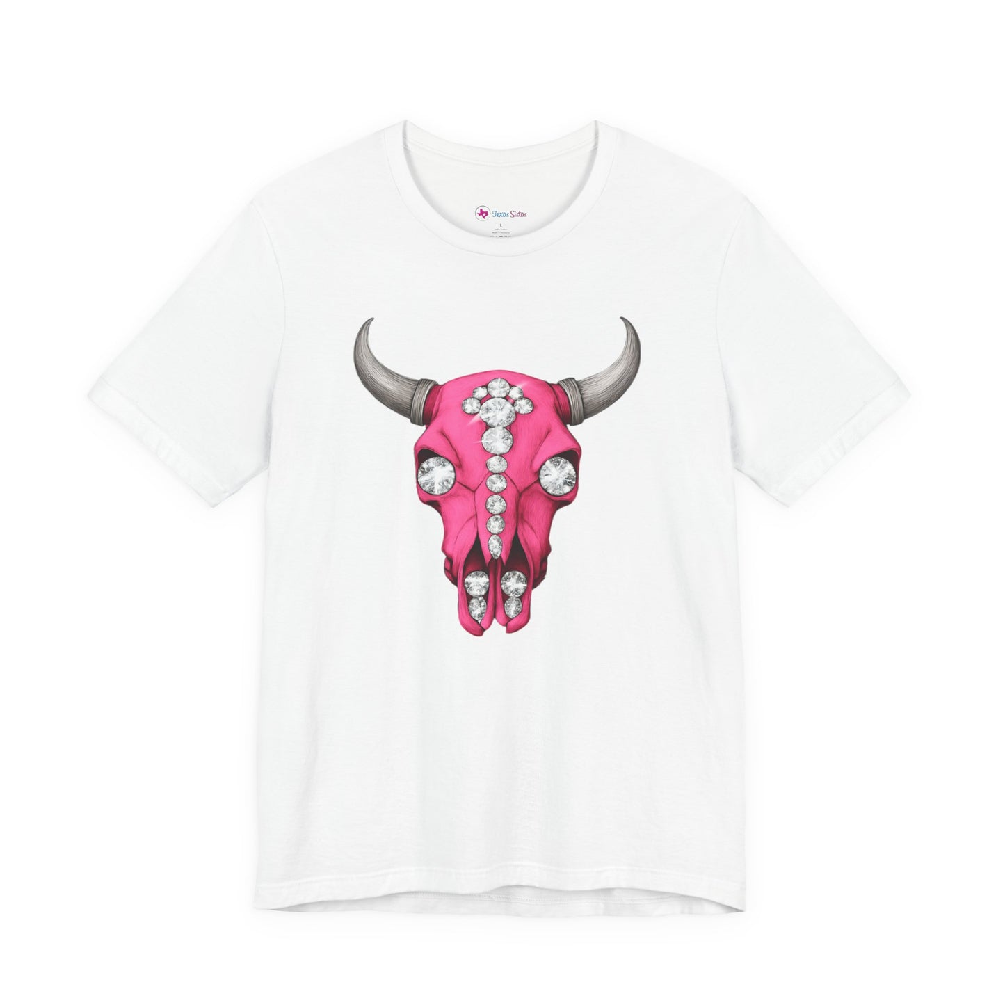 Pink Jeweled Bull Skull Tee – Western Cowgirl Graphic T-Shirt