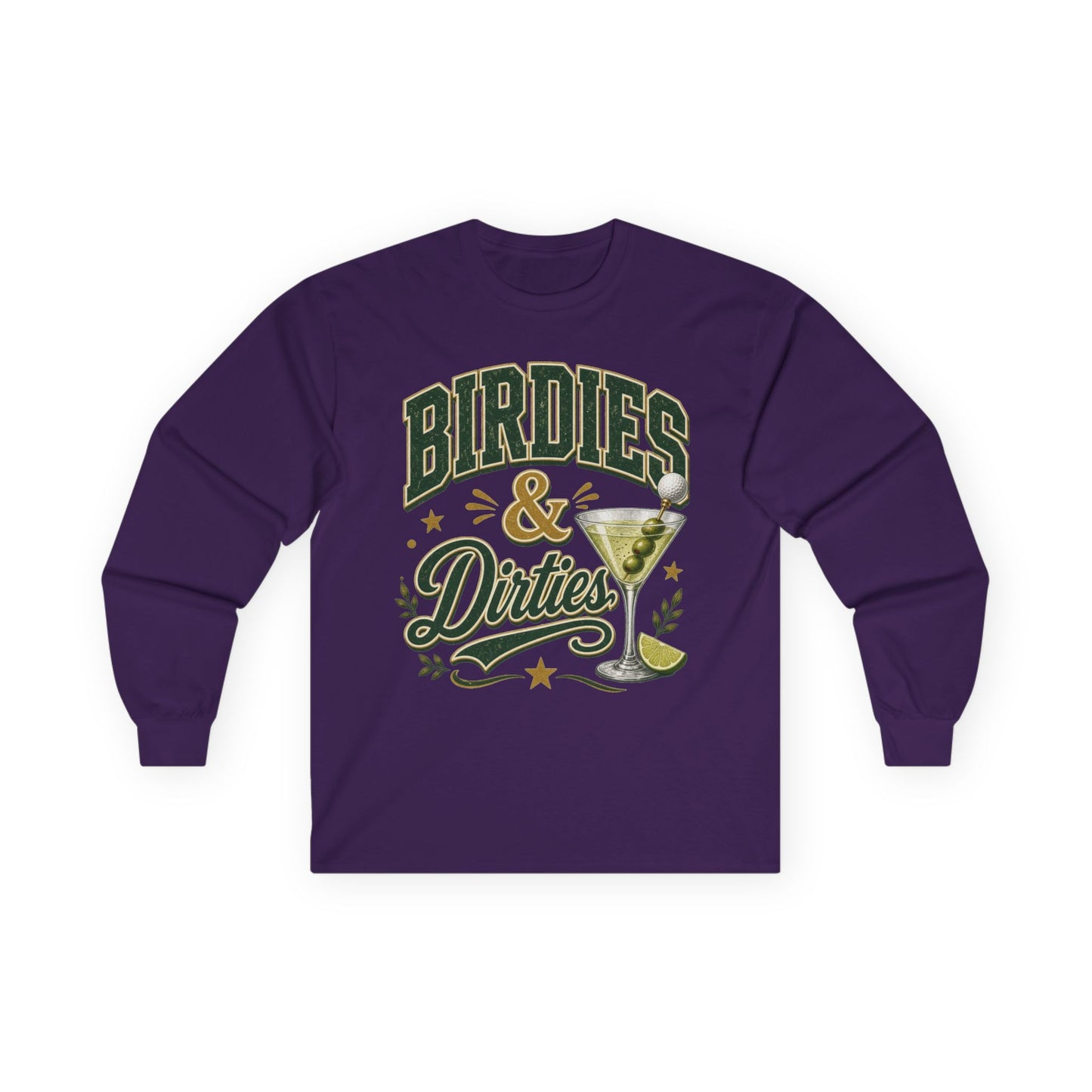 Birdies & Dirties Long Sleeve T-Shirt Golf Cocktail Marini's