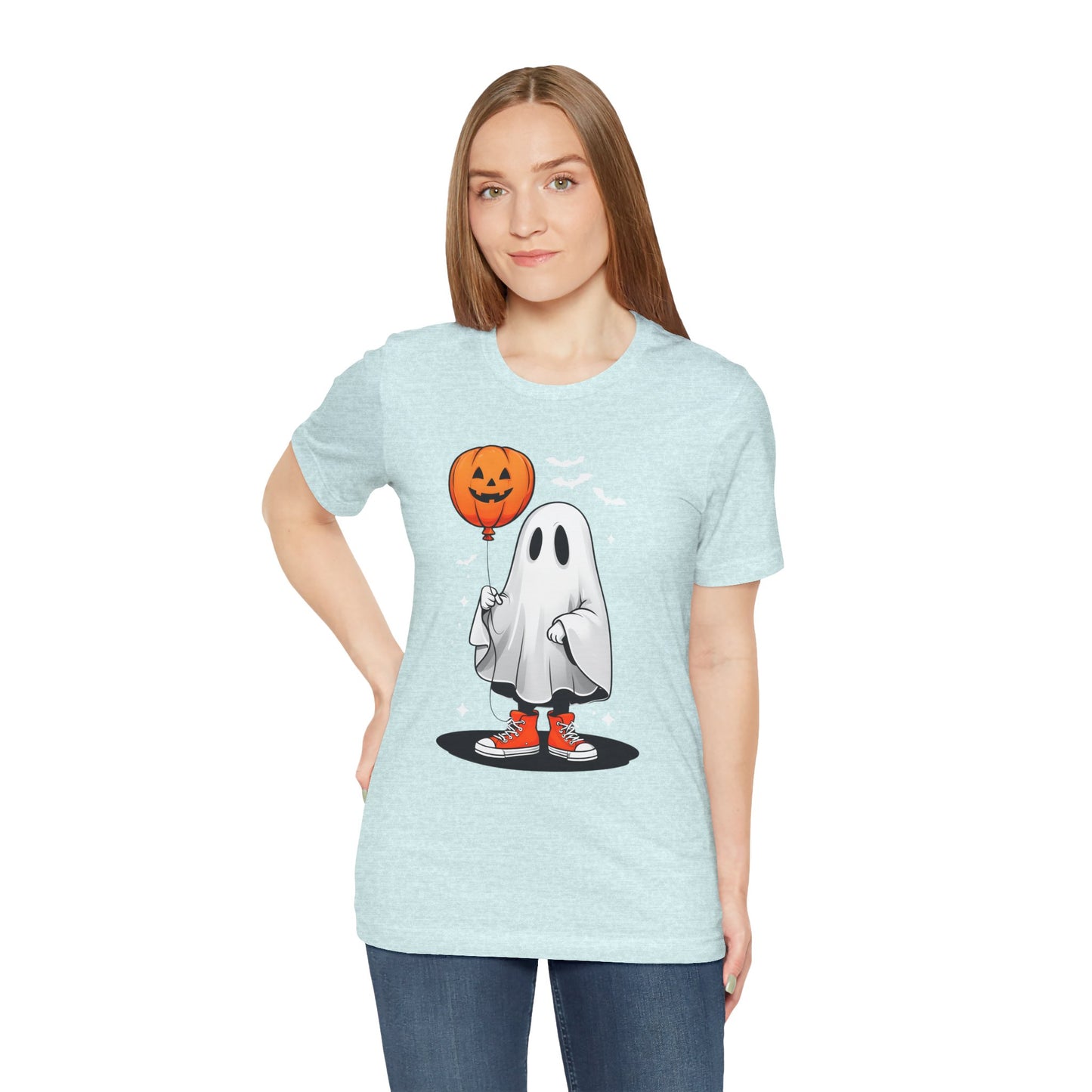 Ghost Tee with Orange Hightops and Pumpkin Balloon