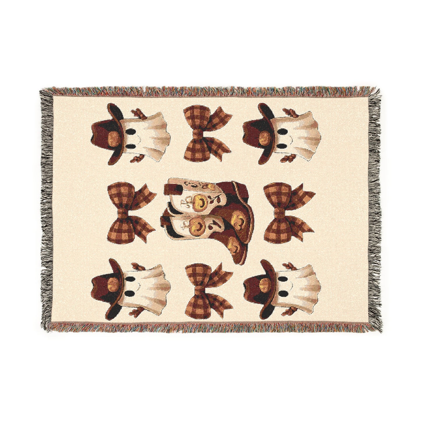 Cowboy Themed Woven Blanket - Cozy Decor for Country Lovers, Home Decor, Western Style, Cozy Throws