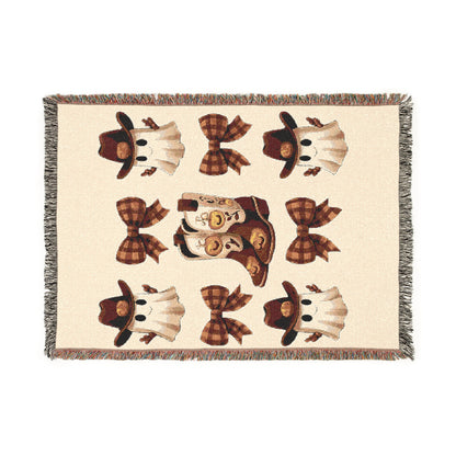 Cowboy Themed Woven Blanket - Cozy Decor for Country Lovers, Home Decor, Western Style, Cozy Throws