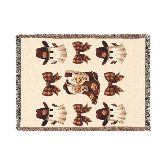 Cowboy Themed Woven Blanket - Cozy Decor for Country Lovers, Home Decor, Western Style, Cozy Throws