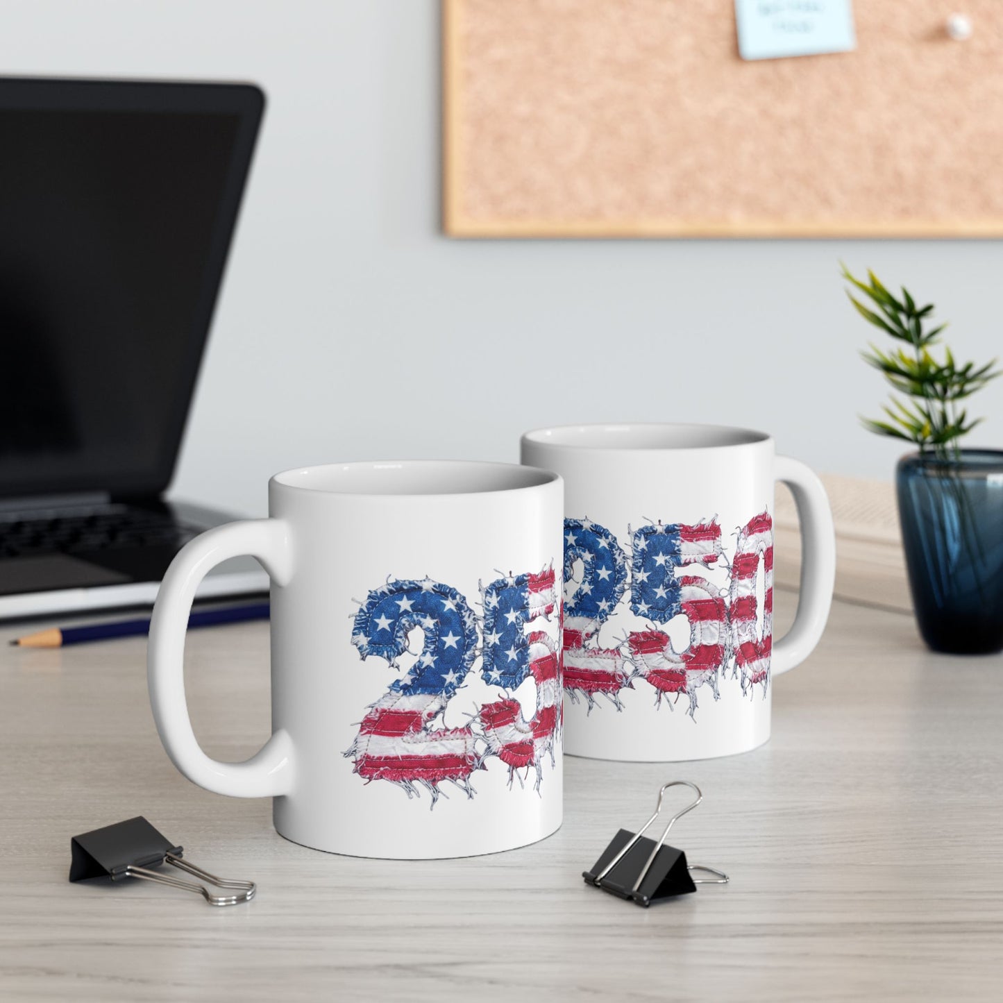 USA 2024 Flag Distressed Ceramic Mug — Patriotic Election Coffee Cup (11oz/15oz)