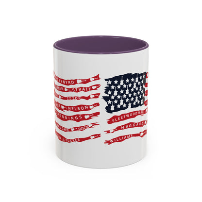 OG Southern Rock Bands & Country Greats USA Flag  Mug  11 or 15oz Coffee Cup