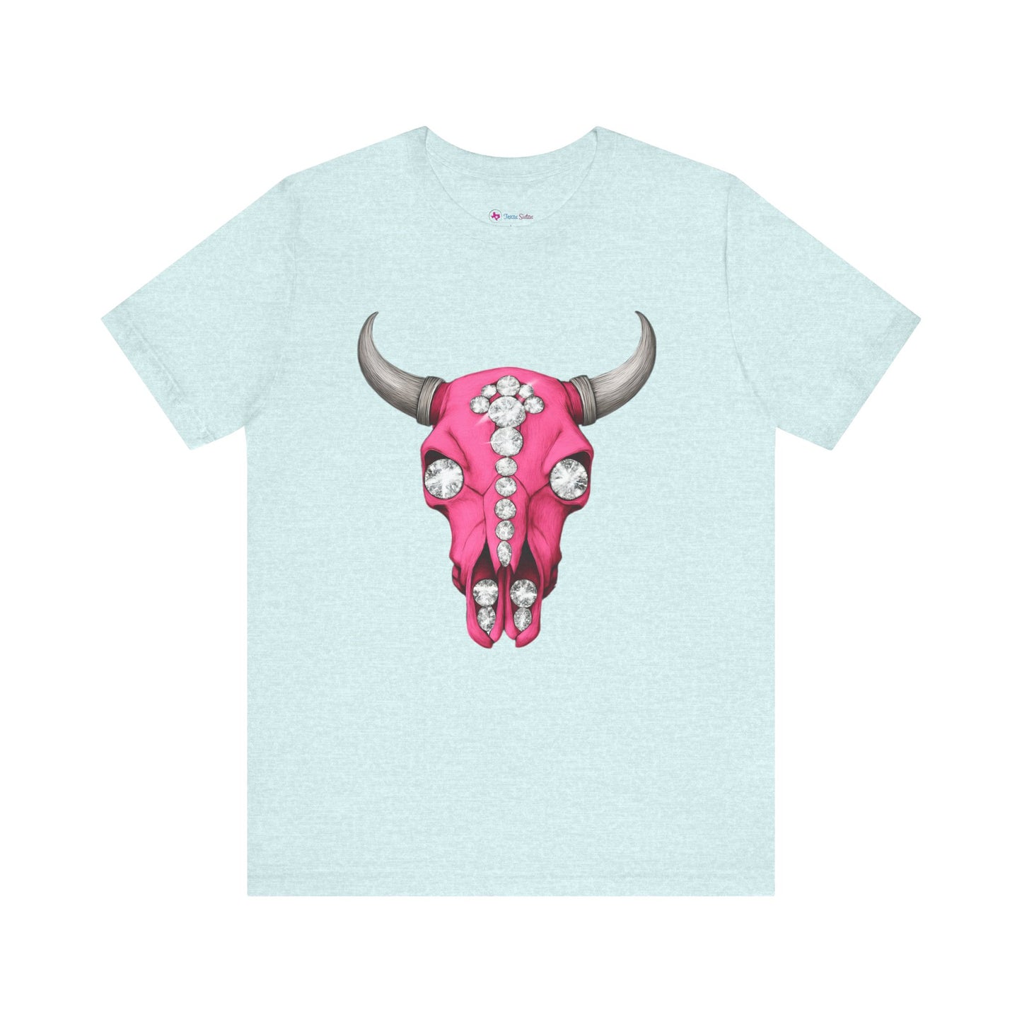 Cow Skull Tee — Pink Jeweled Bull Skull Graphic T-Shirt