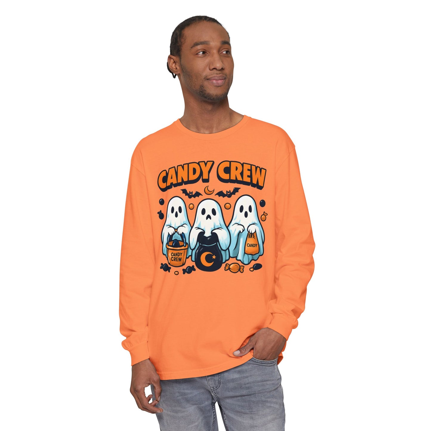 Halloween Ghosts Candy Crew Long Sleeve T-Shirt