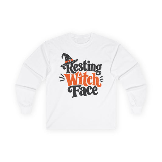 Resting Witch Face Long Sleeve T-Shirt — Funny Halloween Witch Shirt