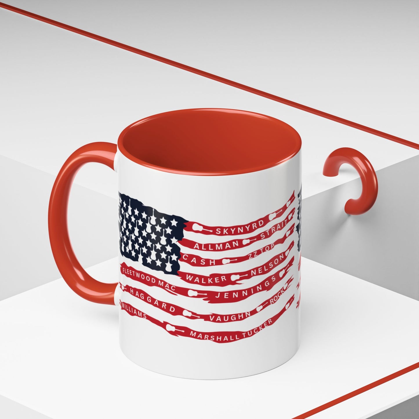 OG Southern Rock Bands & Country Greats USA Flag  Mug  11 or 15oz Coffee Cup