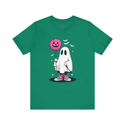Ghost Tee with Pink Hightops and Pumpkin Balloon