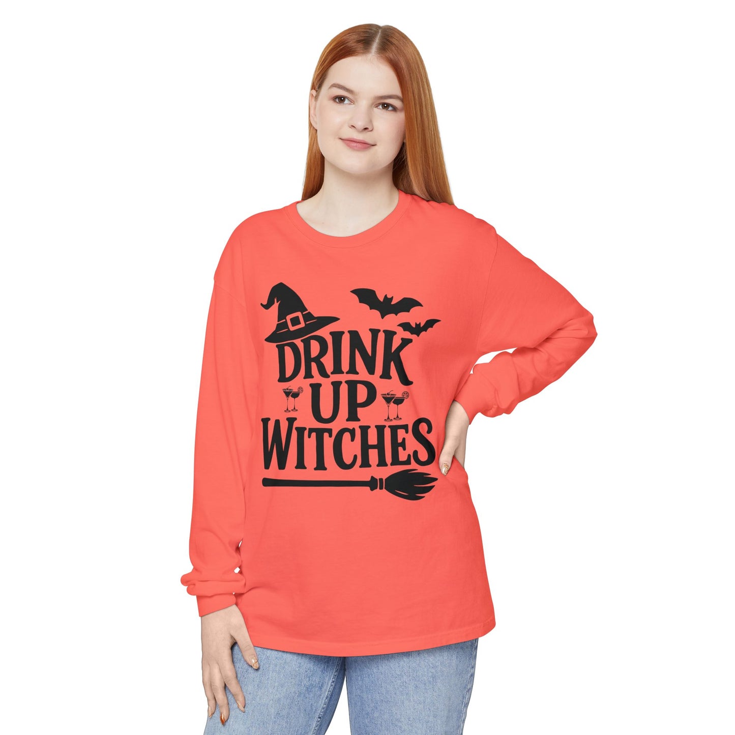 Funny Halloween Long Sleeve T-Shirt - Drink Up Witches