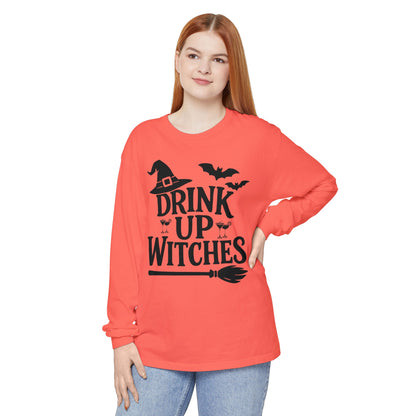 Funny Halloween Long Sleeve T-Shirt - Drink Up Witches